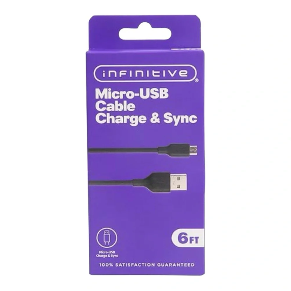 Black Micro-USB Cable Charge & Sync - 6FT